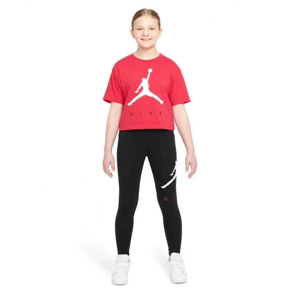 Jordan Jumpman T-Shirt Girls Medium Red Graphic Short Sleeve Activewear FROG577